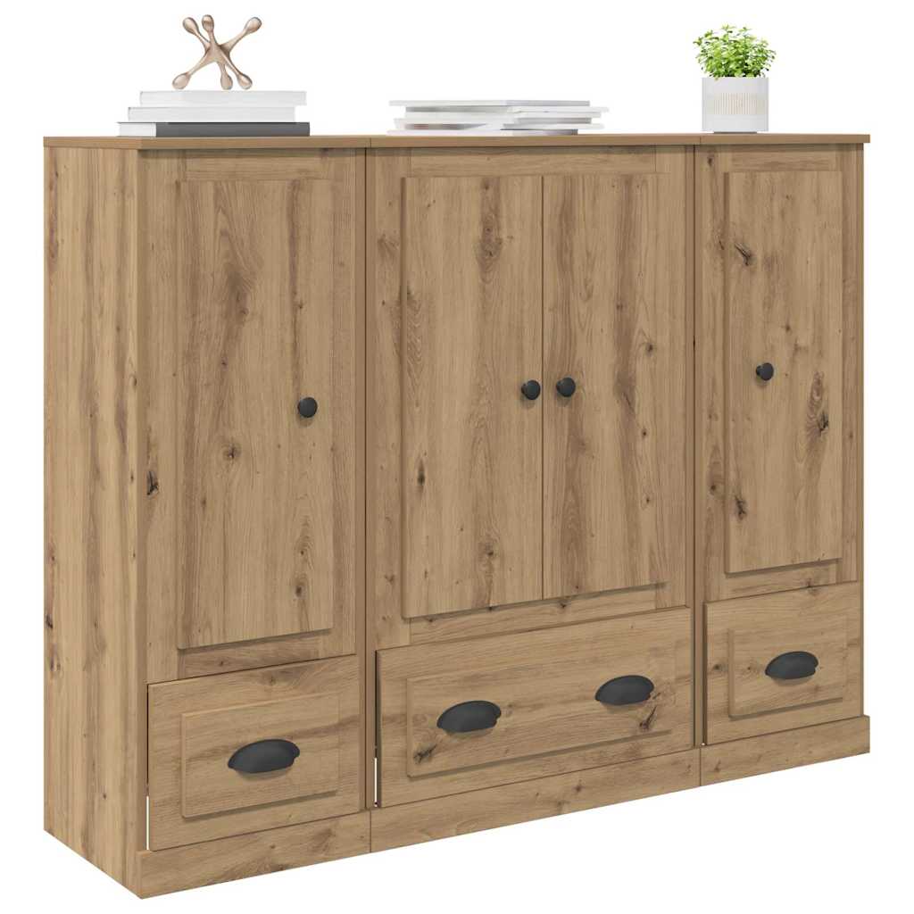 Haut Armoire 3 pcs Chêne artisanal Bois d'ingénierie - XIOS