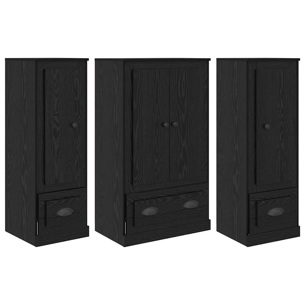 Haut Armoire 3 pc Chêne noir 132 x 35,5 x 103,5 cm - XIOS