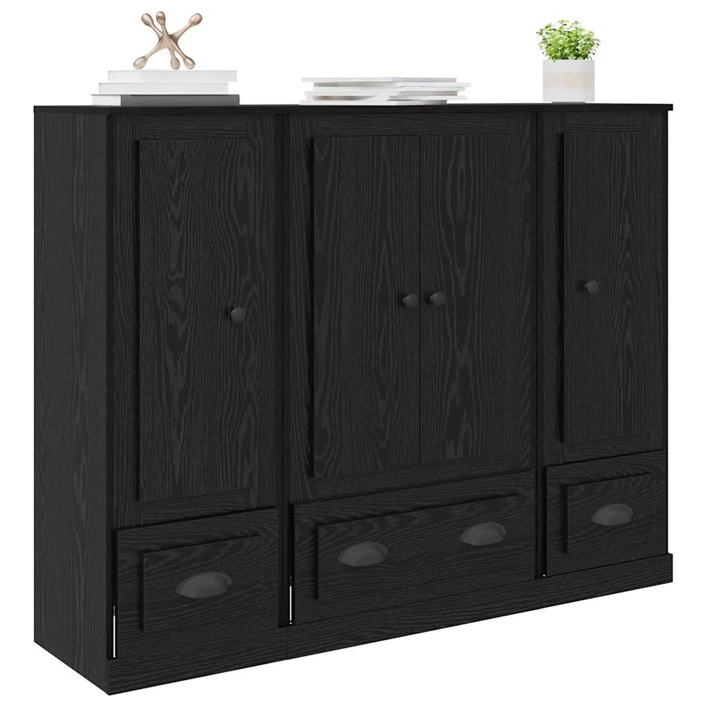 Haut Armoire 3 pc Chêne noir 132 x 35,5 x 103,5 cm - XIOS