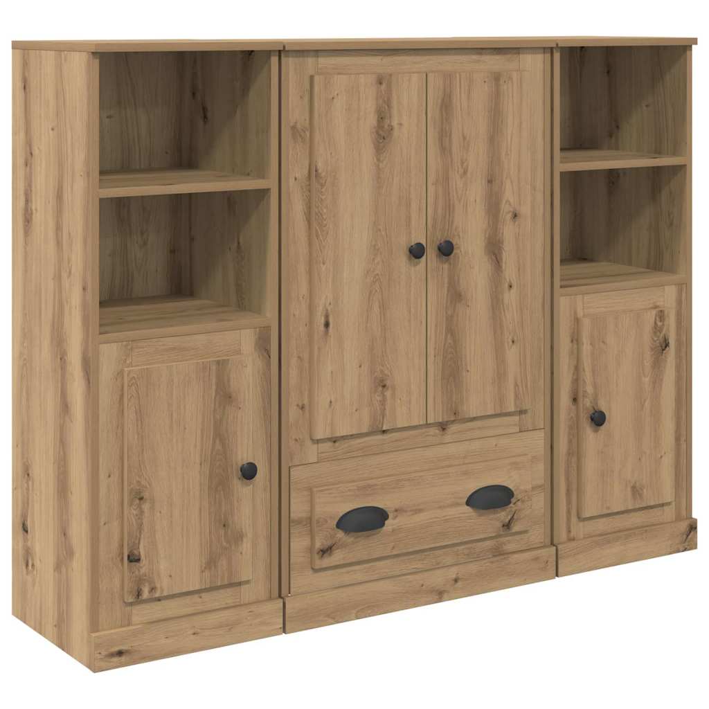 Haut Armoire 3 pcs Chêne artisanal Bois d'ingénierie - XIOS