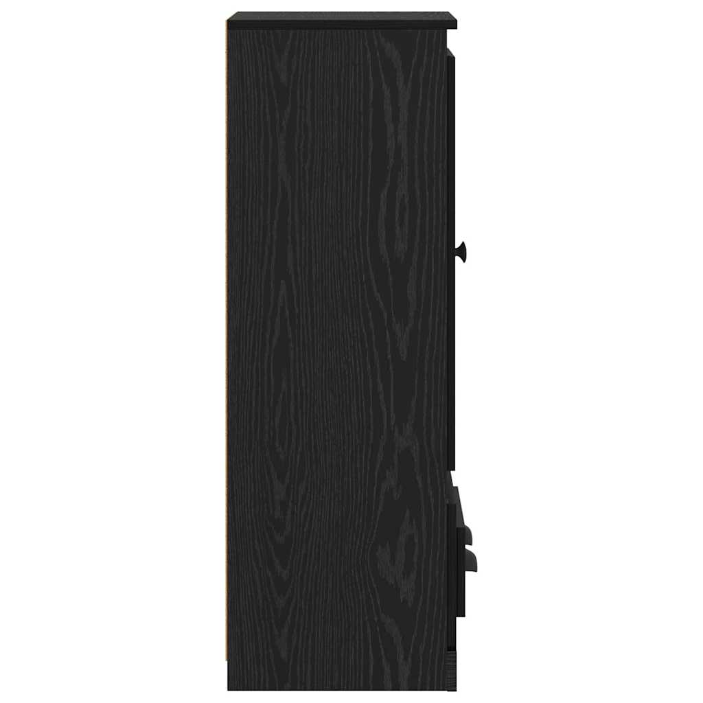 Haut Armoire avec tiroir 3 pcs Chêne noir Bois d'ingénierie - XIOS