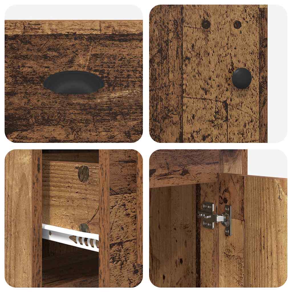 Bureau avec armoire avec tiroir Bois Ancien 154,5 x 50 x 75 cm - XIOS