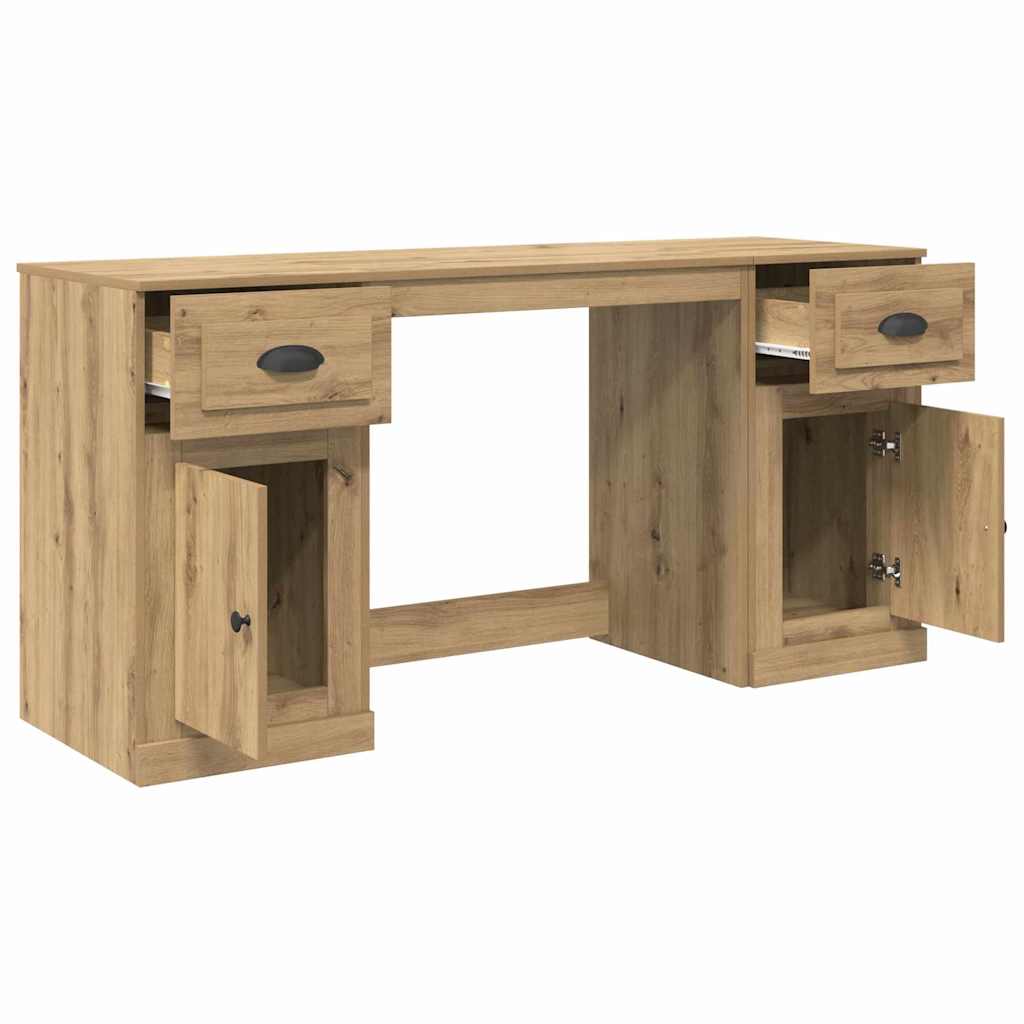 Bureau avec armoire Chêne artisanal 154,5 x 50 x 75 cm - XIOS