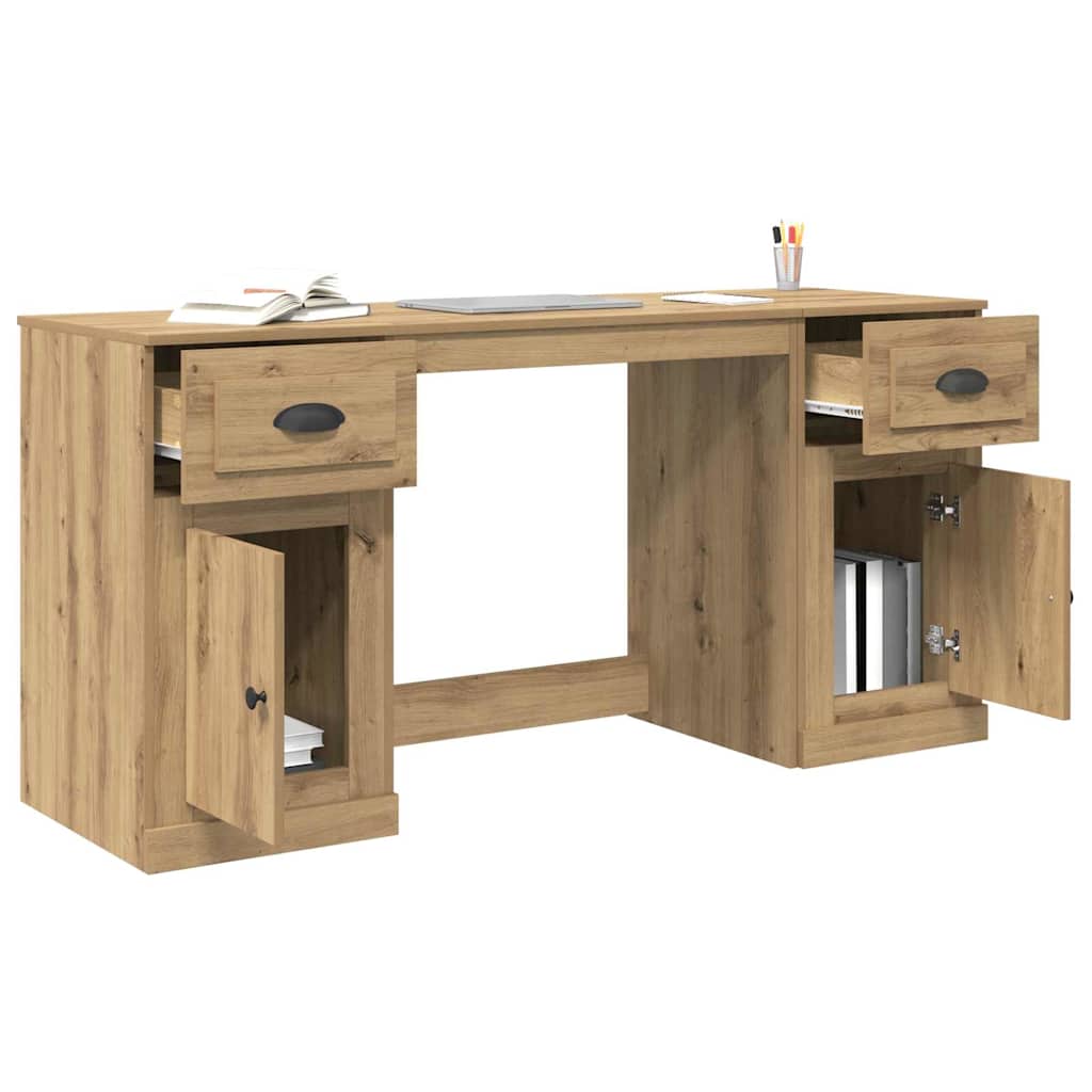 Bureau avec armoire Chêne artisanal 154,5 x 50 x 75 cm - XIOS