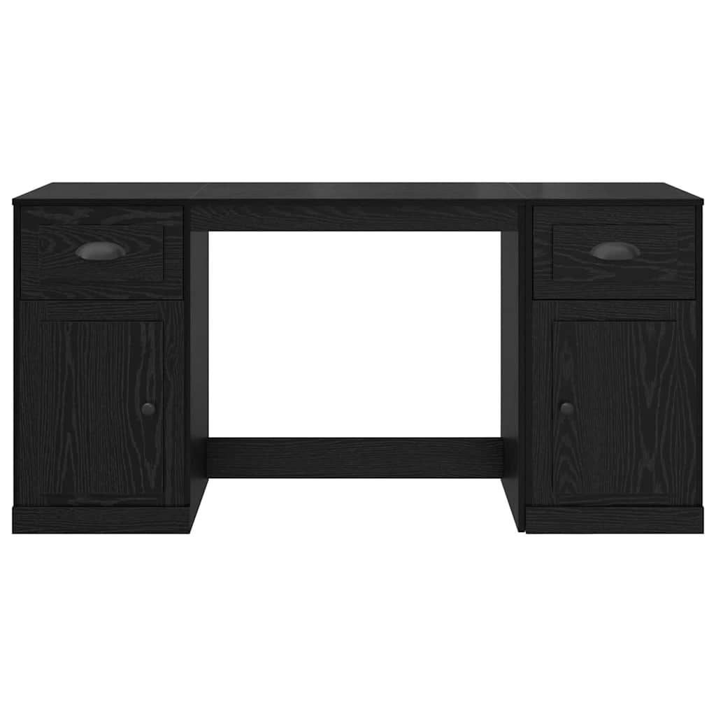 Bureau avec armoire Chêne noir Bois d'ingénierie
