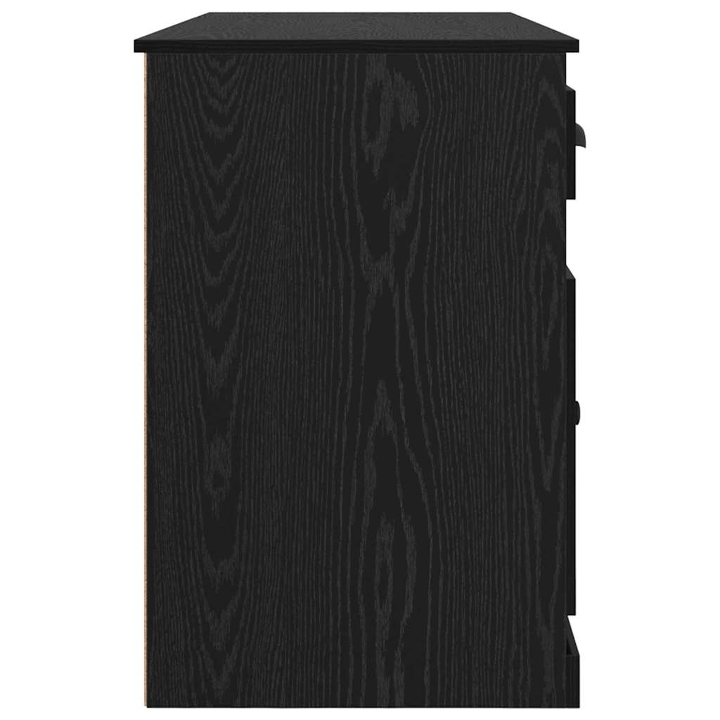 Bureau avec armoire Chêne noir Bois d'ingénierie
