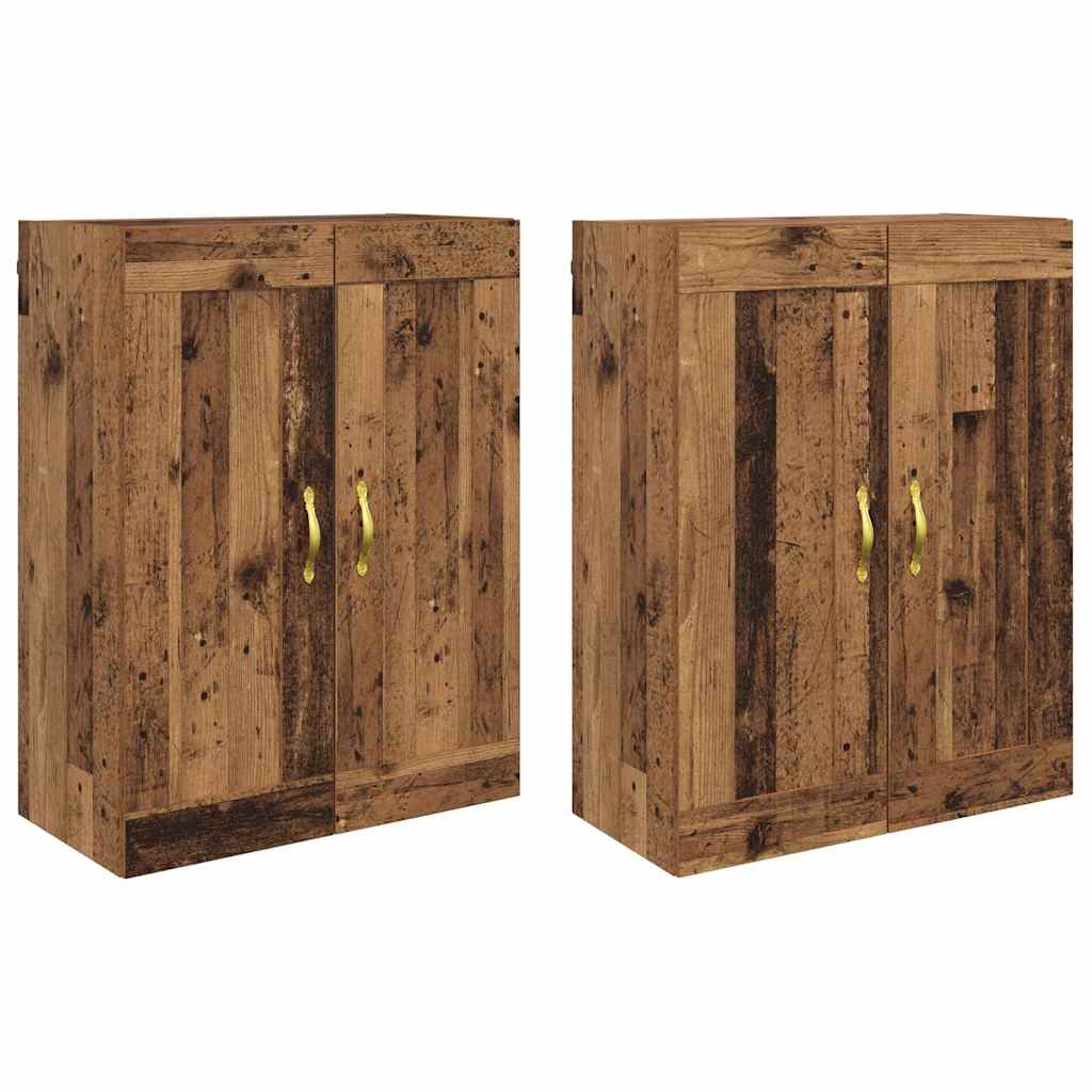 Meuble mural Montage mural 2 pcs Bois ancien 69,5 x 34 x 90 cm - XIOS