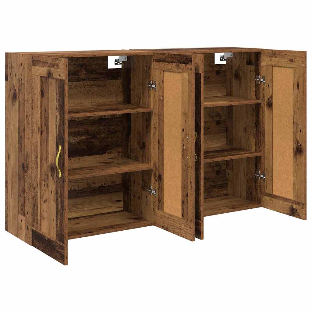 Meuble mural Montage mural 2 pcs Bois ancien 69,5 x 34 x 90 cm - XIOS