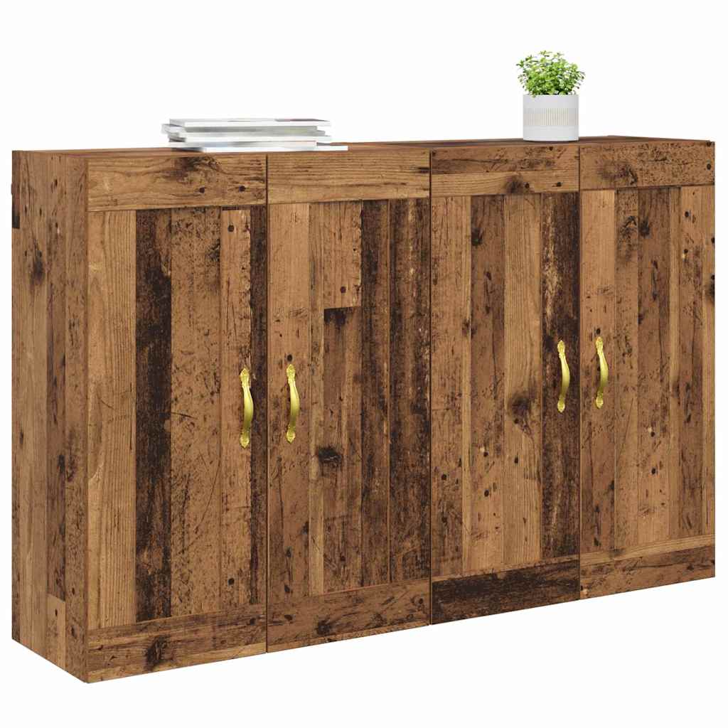 Meuble mural Montage mural 2 pcs Bois ancien 69,5 x 34 x 90 cm - XIOS