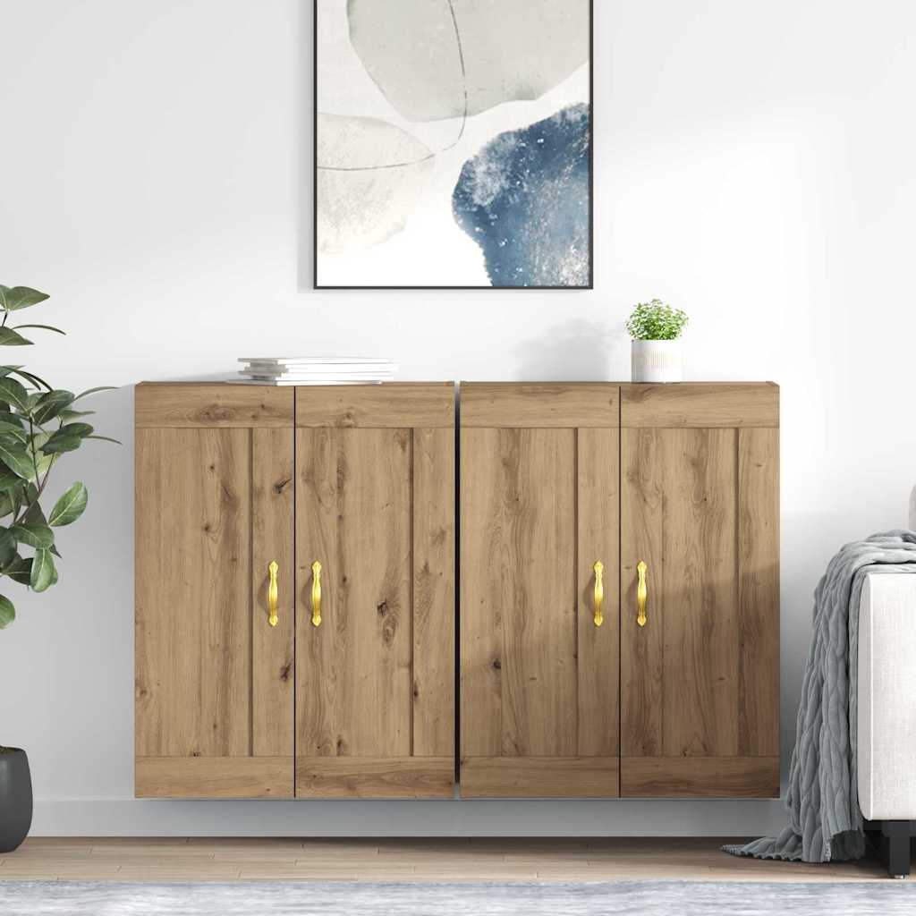 Meuble mural 2 pcs Chêne artisanal 69,5 x 34 x 90 cm - XIOS
