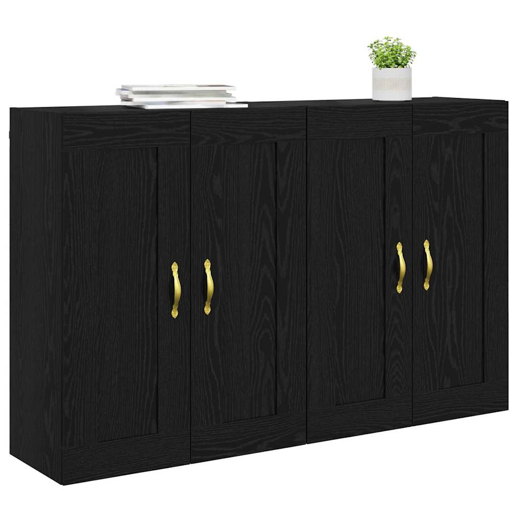 Meuble mural Montage mural 2 pcs Chêne noir 69,5 x 34 x 90 cm - XIOS