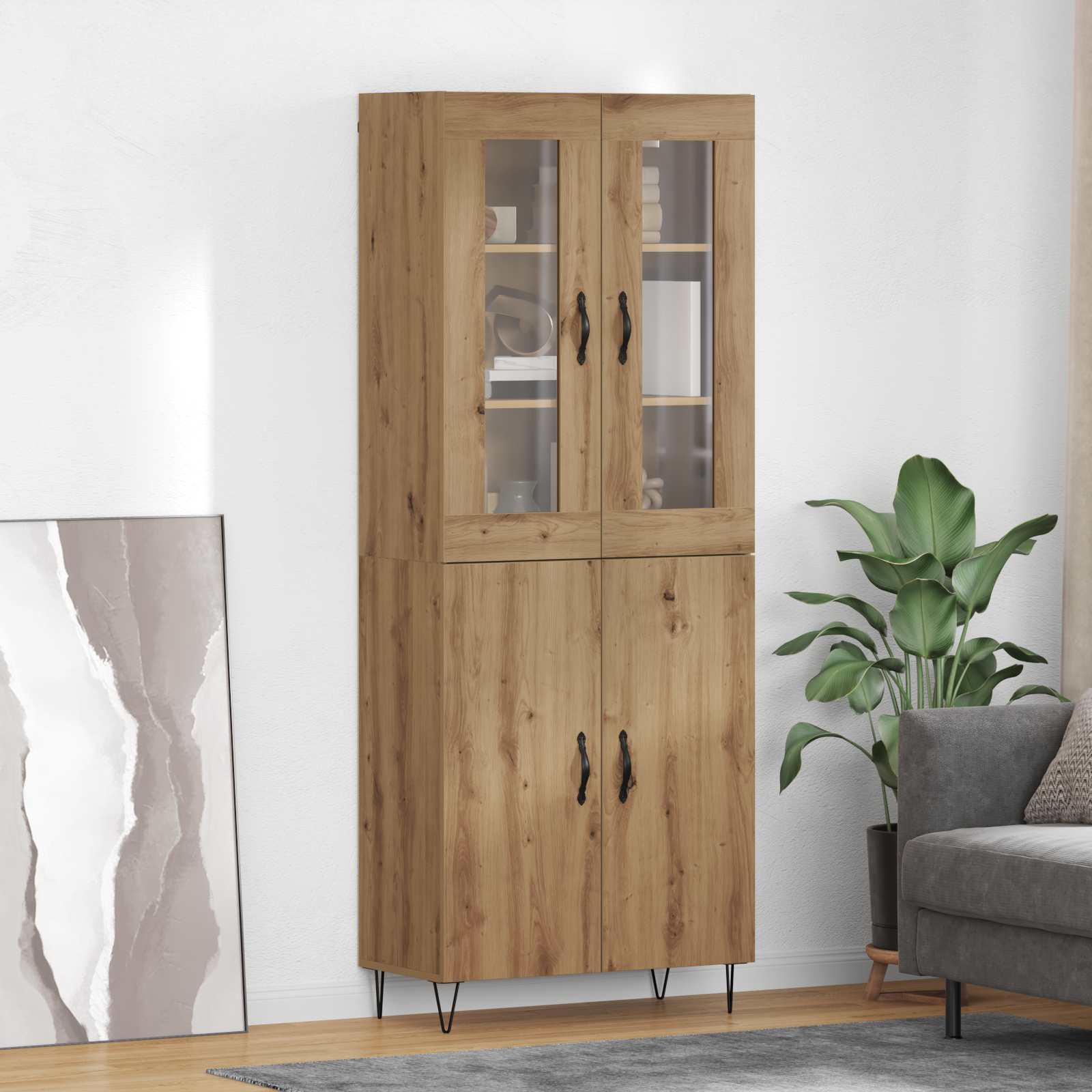 Haut Armoire Chêne artisanal 69,5 x 34 x 180 cm - XIOS