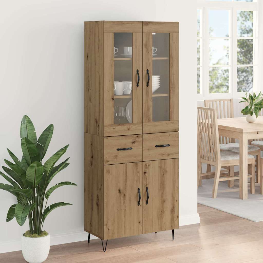 Haut Armoire avec tiroir Chêne artisanal 69,5 x 34 x 180 cm - XIOS