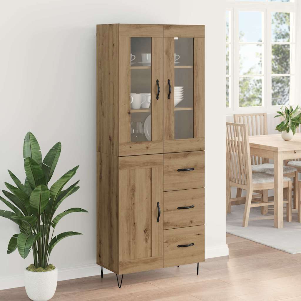 Haut Armoire avec tiroir Chêne artisanal 69,5 x 34 x 180 cm - XIOS