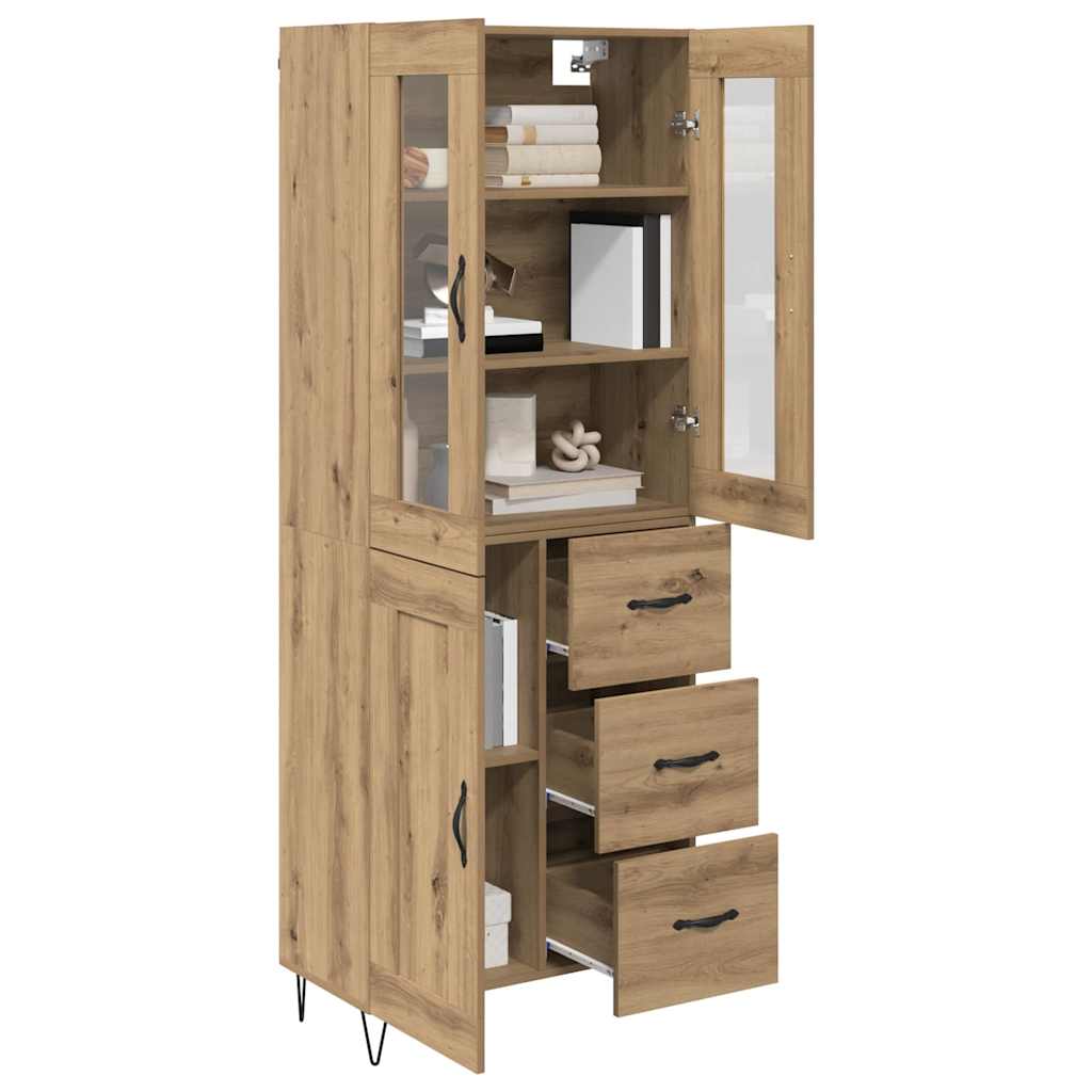 Haut Armoire avec tiroir Chêne artisanal 69,5 x 34 x 180 cm - XIOS