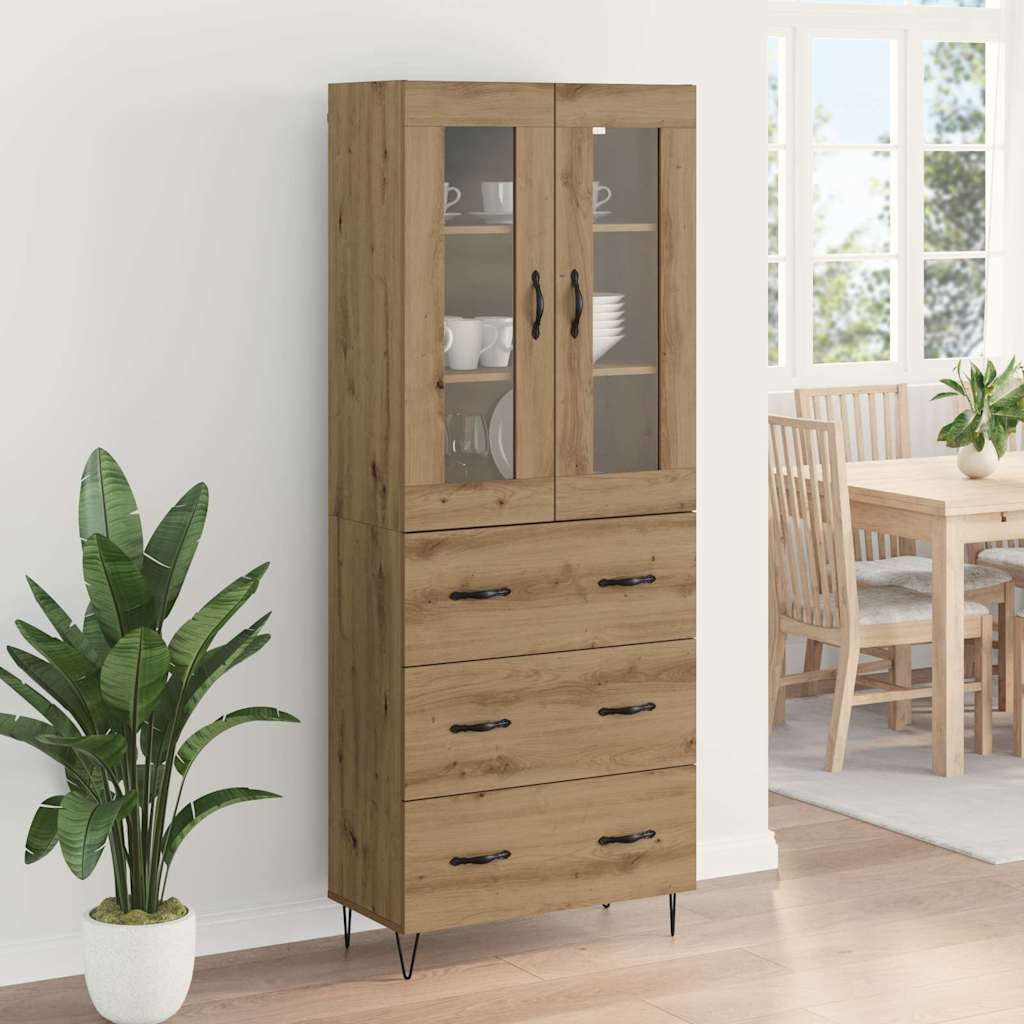 Haut Armoire avec tiroir Chêne artisanal 69,5 x 34 x 180 cm - XIOS