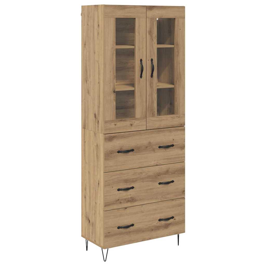Haut Armoire avec tiroir Chêne artisanal 69,5 x 34 x 180 cm - XIOS