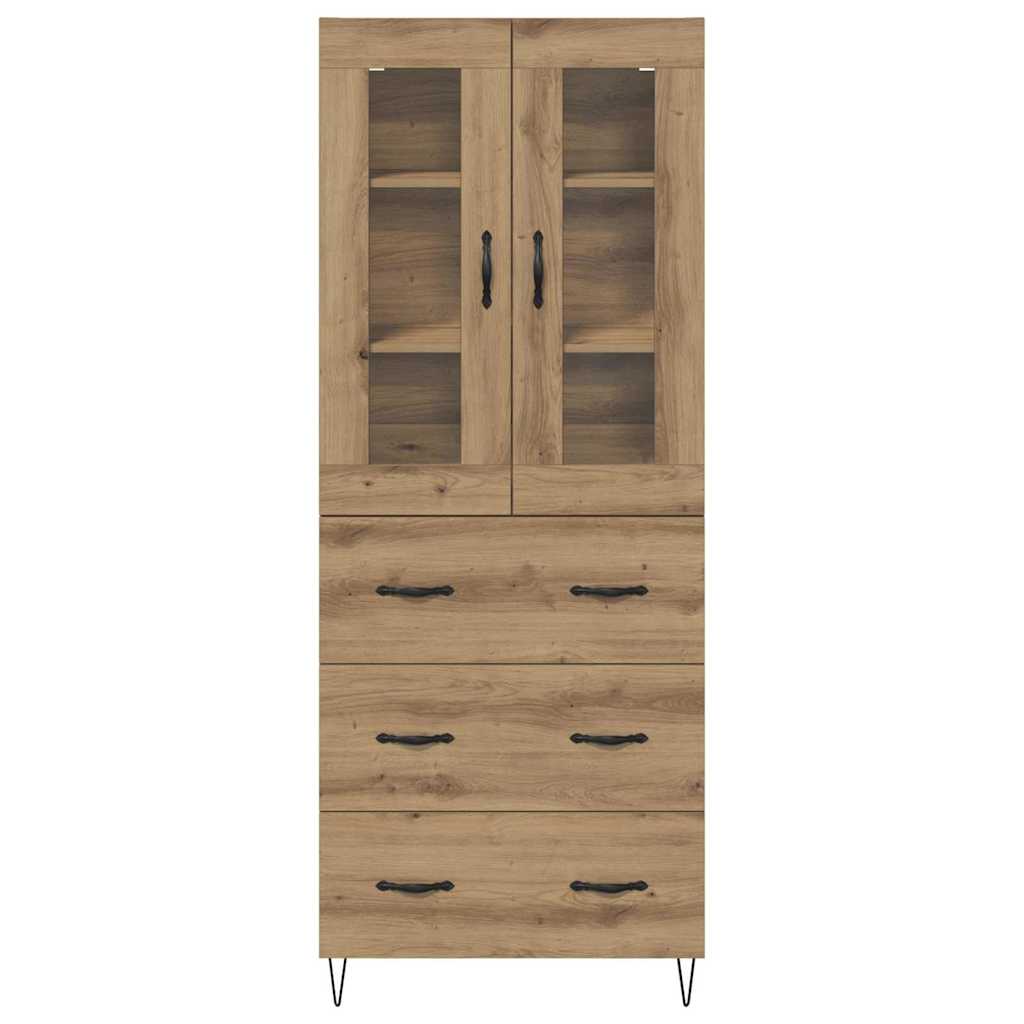 Haut Armoire avec tiroir Chêne artisanal 69,5 x 34 x 180 cm - XIOS