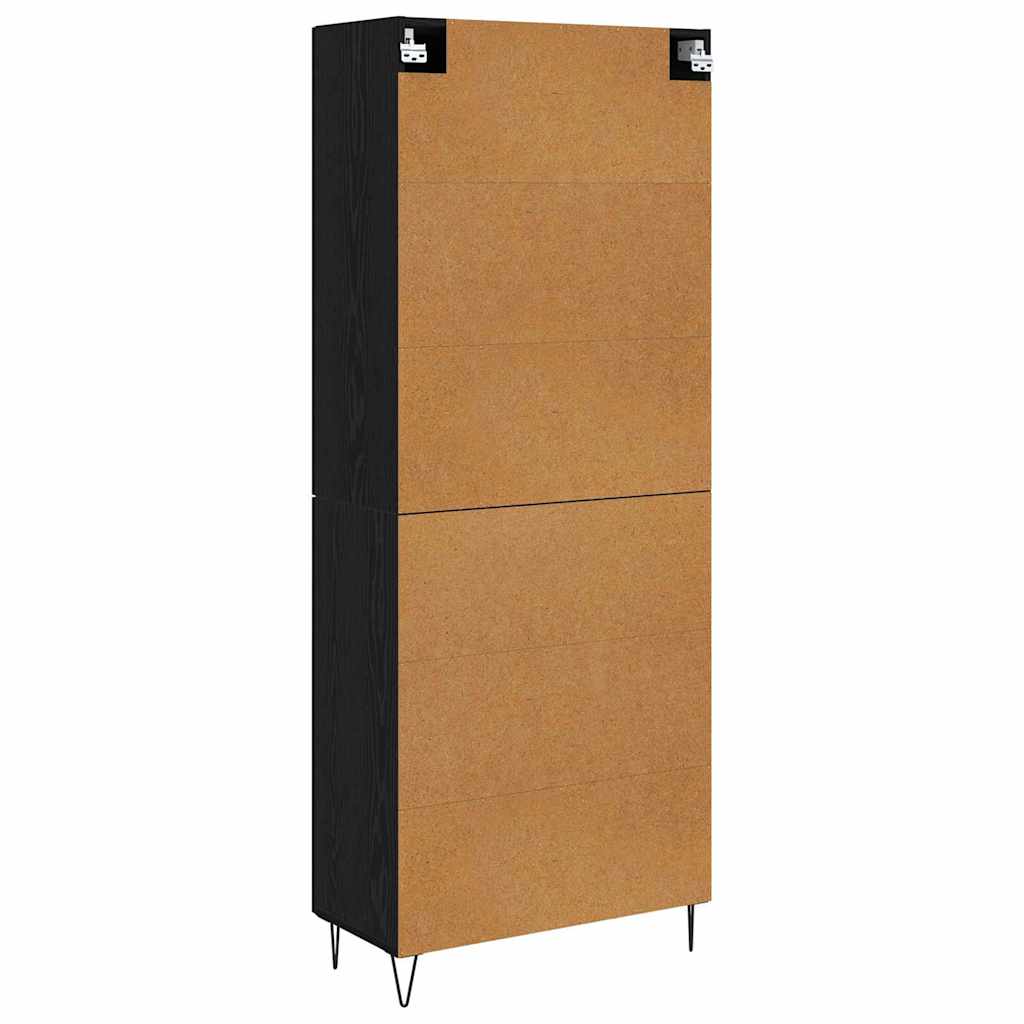 Haut Armoire Chêne blanc et noir 69,5 x 34 x 180 cm - XIOS