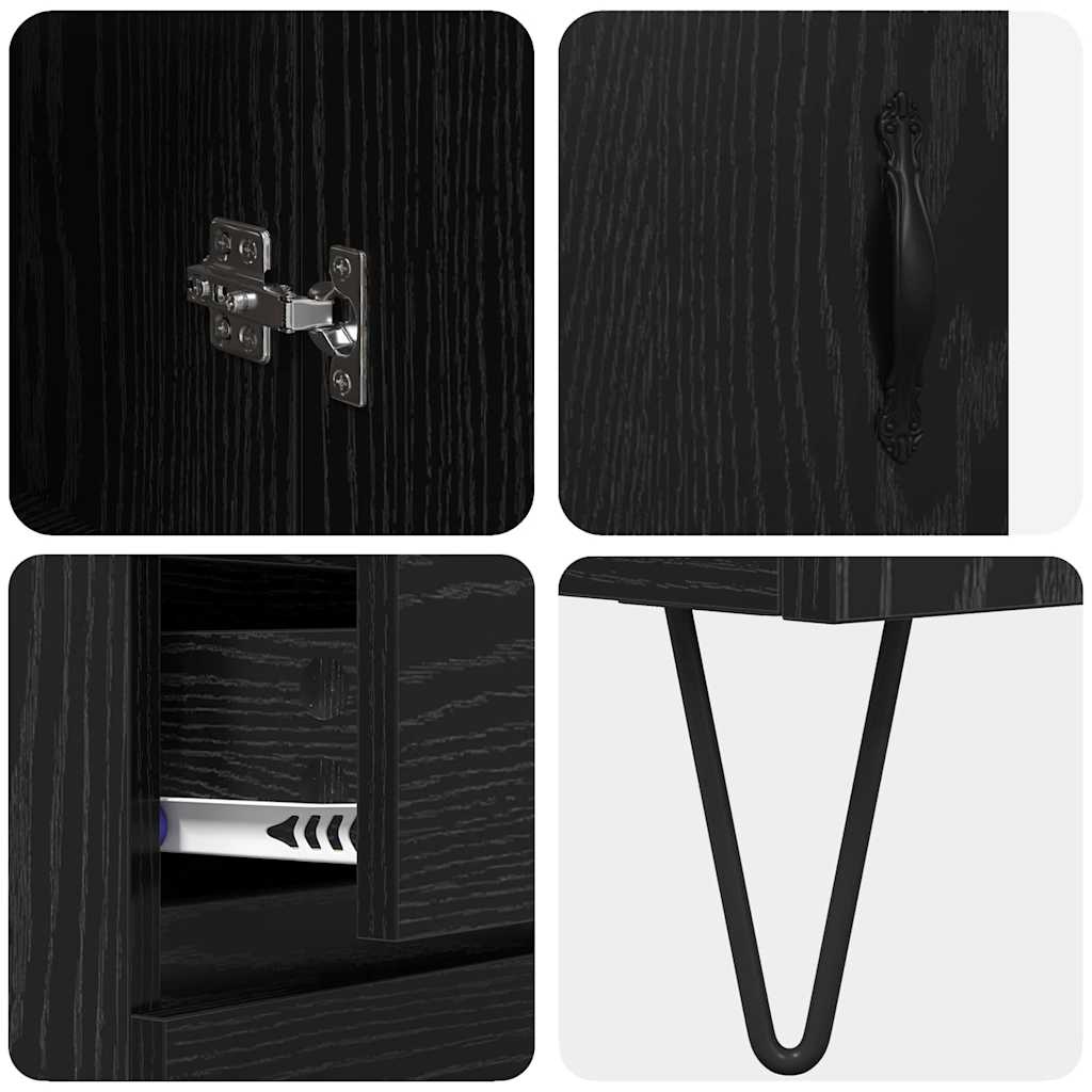 Haut Armoire Chêne noir 69,5 x 34 x 90 cm Bois d'ingénierie