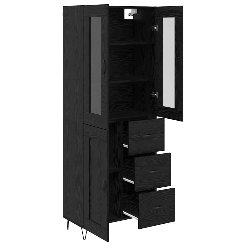 Haut Armoire Chêne noir 69,5 x 34 x 90 cm Bois d'ingénierie