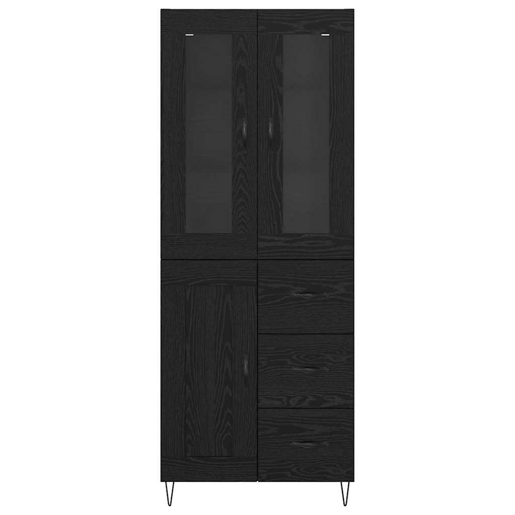 Haut Armoire Chêne noir 69,5 x 34 x 90 cm Bois d'ingénierie