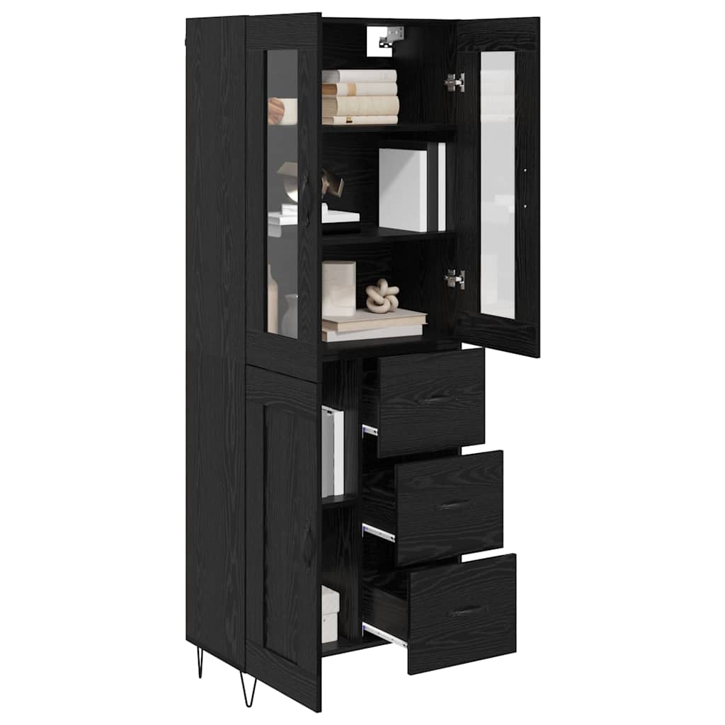 Haut Armoire Chêne noir 69,5 x 34 x 90 cm Bois d'ingénierie
