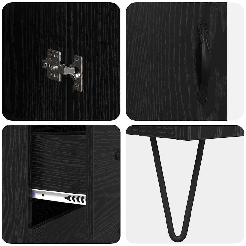 Haut Armoire Chêne noir 69,5 x 34 x 90 cm Bois d'ingénierie