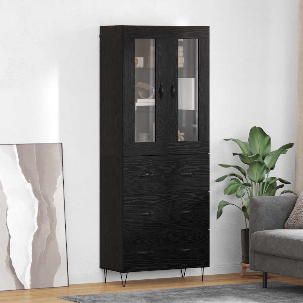 Haut Armoire Chêne noir 69,5 x 34 x 180 cm Bois d'ingénierie - XIOS
