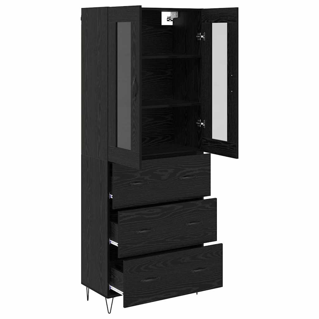 Haut Armoire Chêne noir 69,5 x 34 x 90 cm Bois d'ingénierie