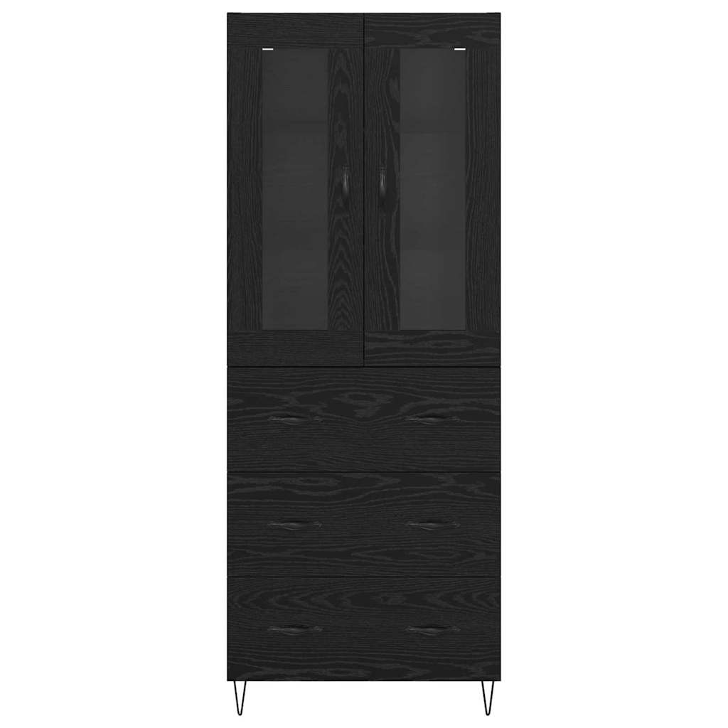 Haut Armoire Chêne noir 69,5 x 34 x 90 cm Bois d'ingénierie