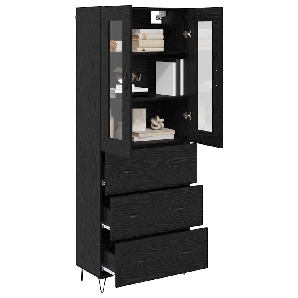 Haut Armoire Chêne noir 69,5 x 34 x 90 cm Bois d'ingénierie