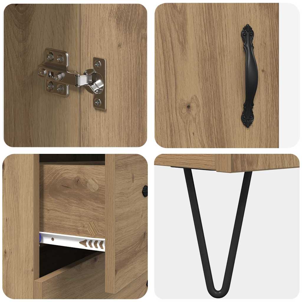 Haut Armoire avec tiroir Chêne artisanal 69,5 x 34 x 180 cm - XIOS