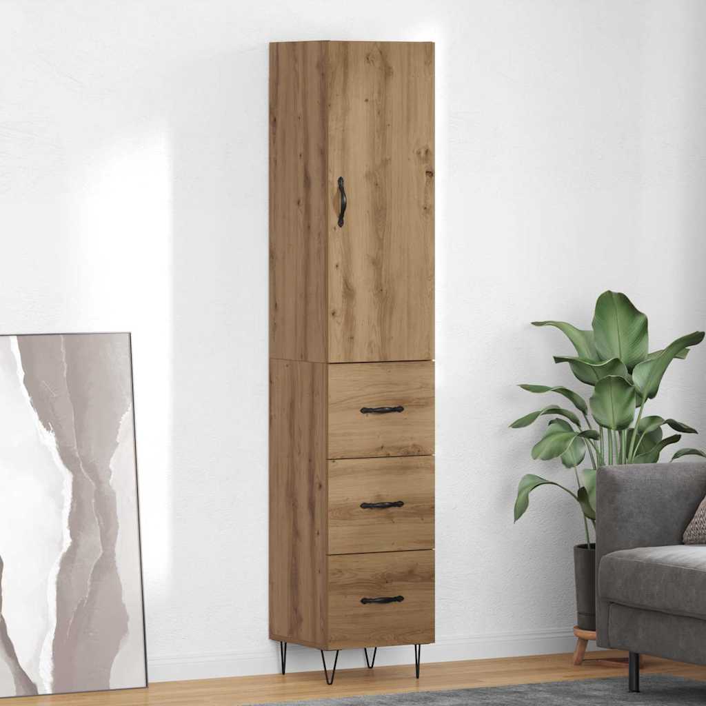 Haut Armoire avec tiroir Chêne artisanal 69,5 x 34 x 180 cm - XIOS