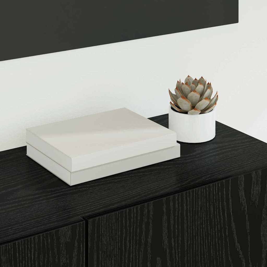 Unité murale de TV 4 pcs Chêne noir Bois d'ingénierie - XIOS