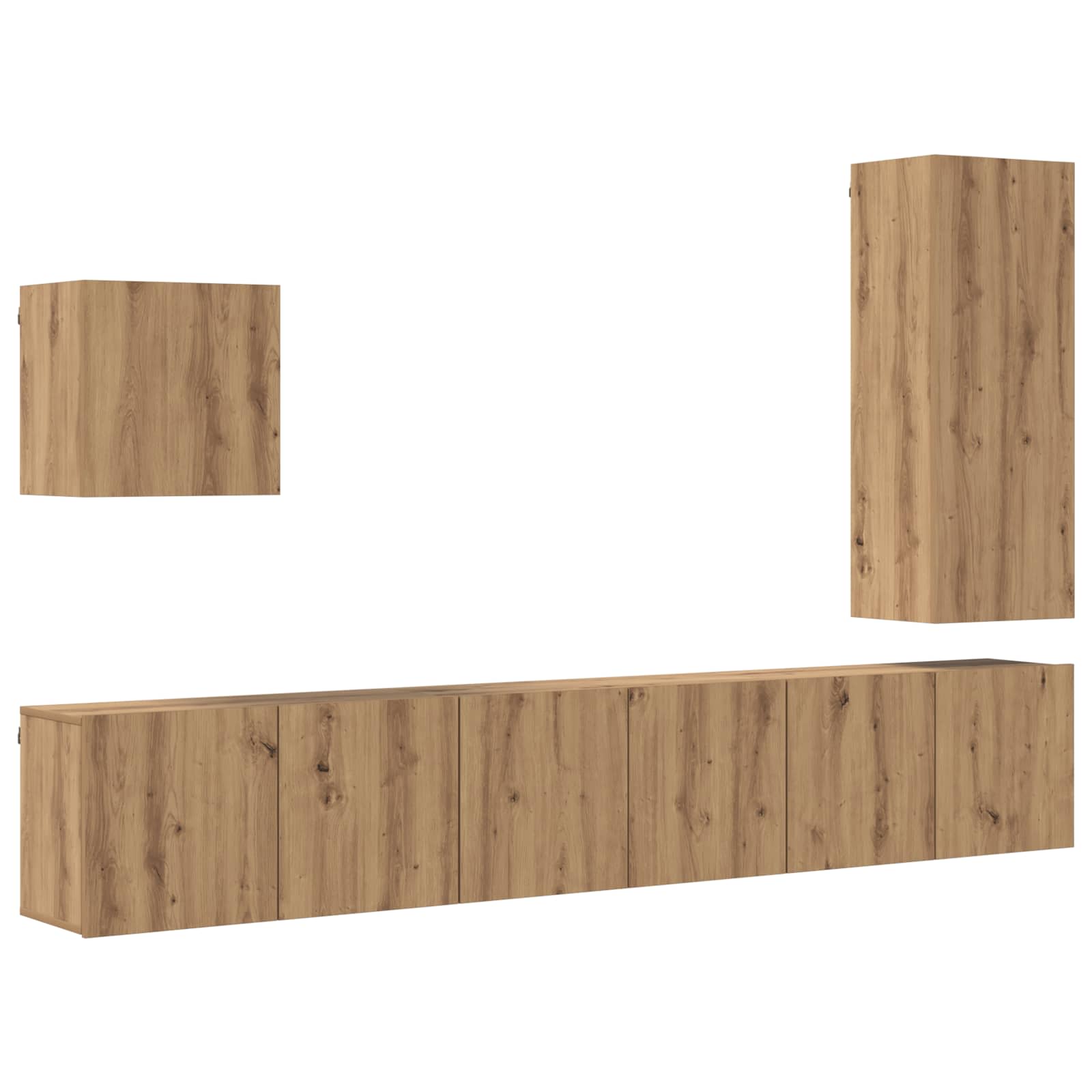Unité murale de TV 5 pcs Chêne artisanal Bois d'ingénierie - XIOS
