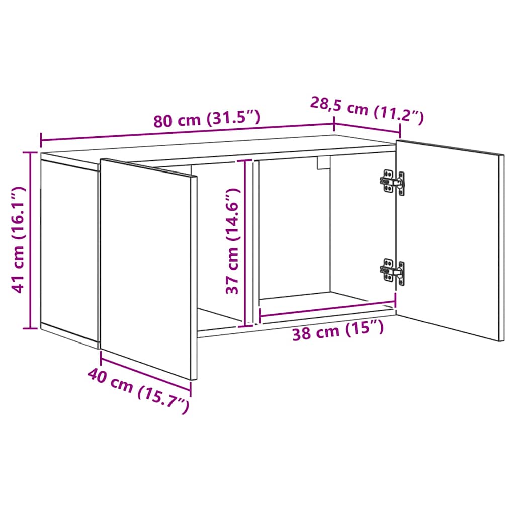 Unité murale de TV 5 pcs Chêne noir Bois d'ingénierie - XIOS