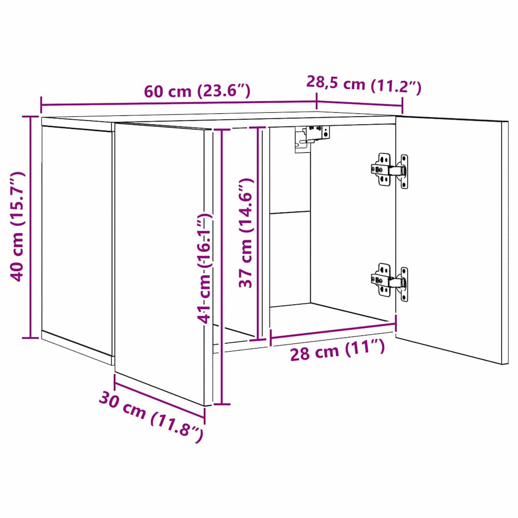 Unité murale de TV 5 pcs Chêne noir Bois d'ingénierie - XIOS