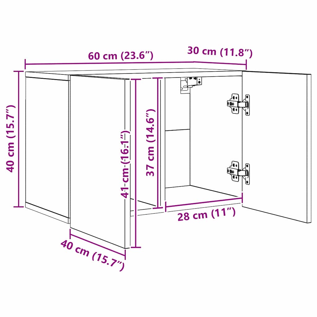 Ensemble de meuble TV mural 5 pcs Chêne noir Bois d'ingénierie - XIOS