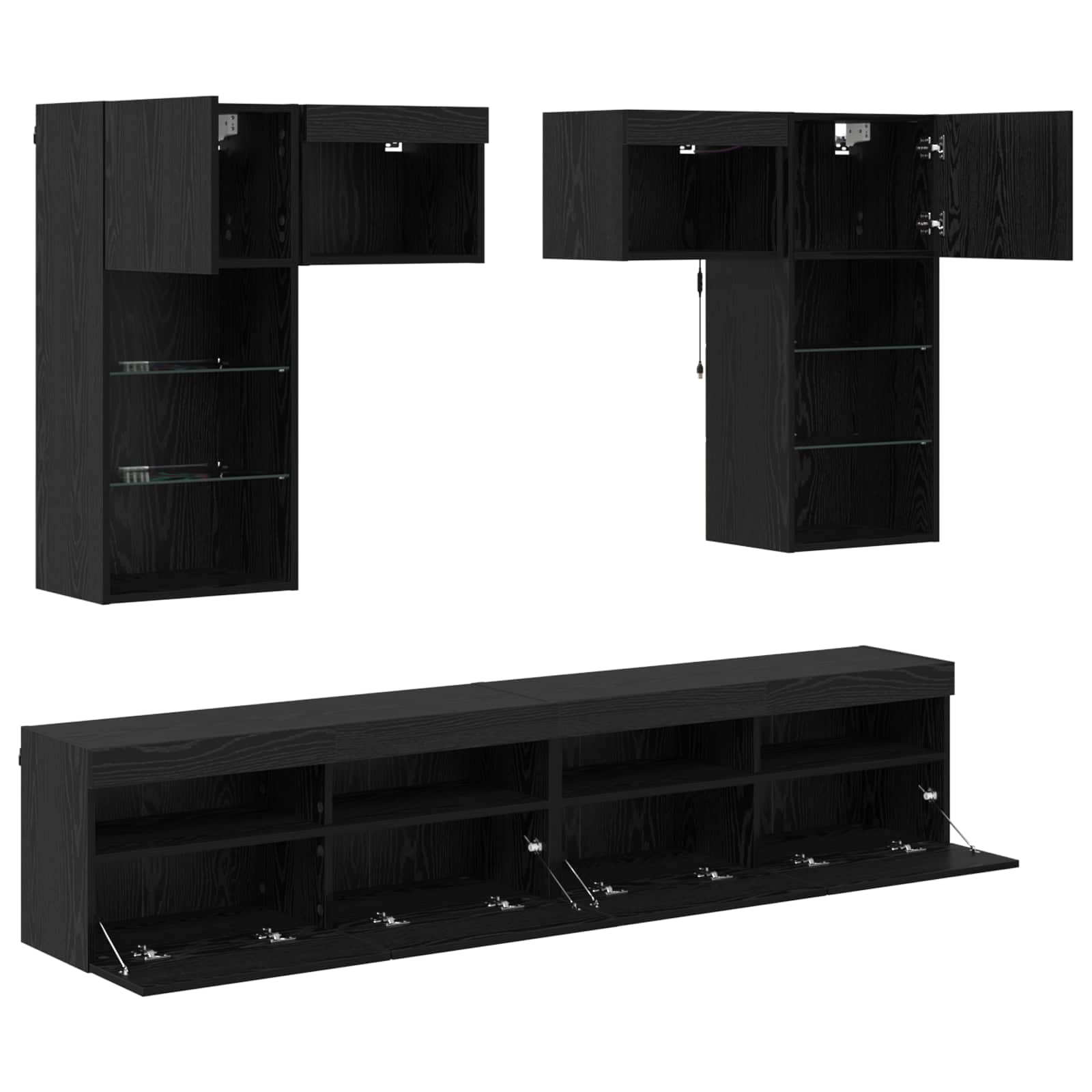 Meubles TV muraux 6 pcs Chêne artisanal Bois d'ingénierie - XIOS