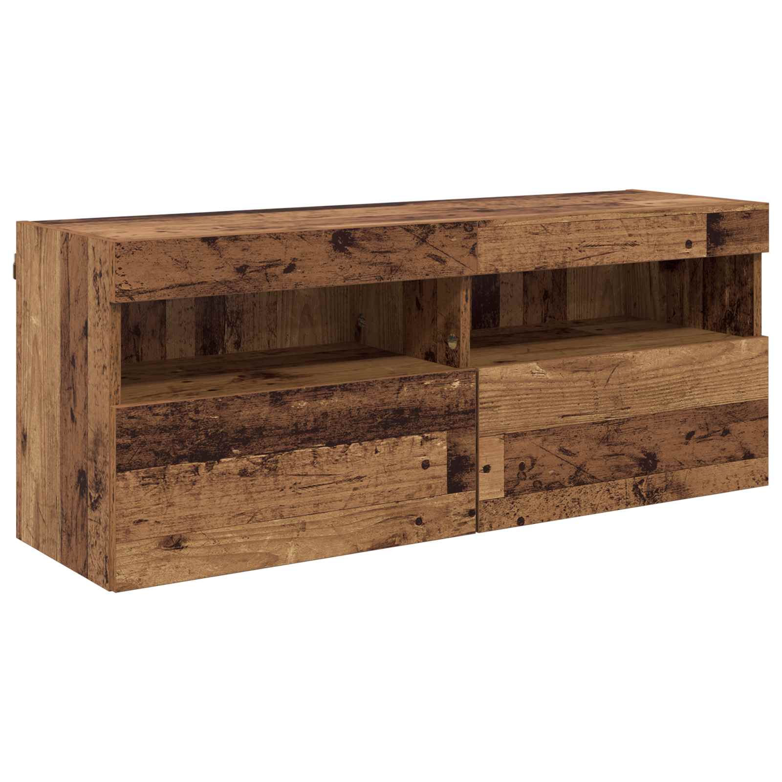 Ensemble de meuble TV mural 7 pc Bois Ancien Bois d'ingénierie
