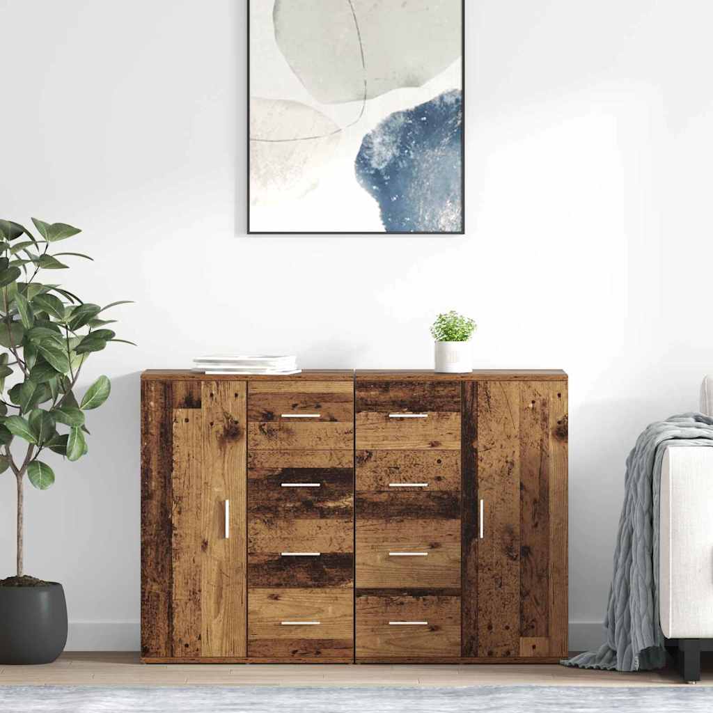 Buffets avec tiroir Corona 2 pcs Bois Ancien 59 x 39 x 80 cm - XIOS