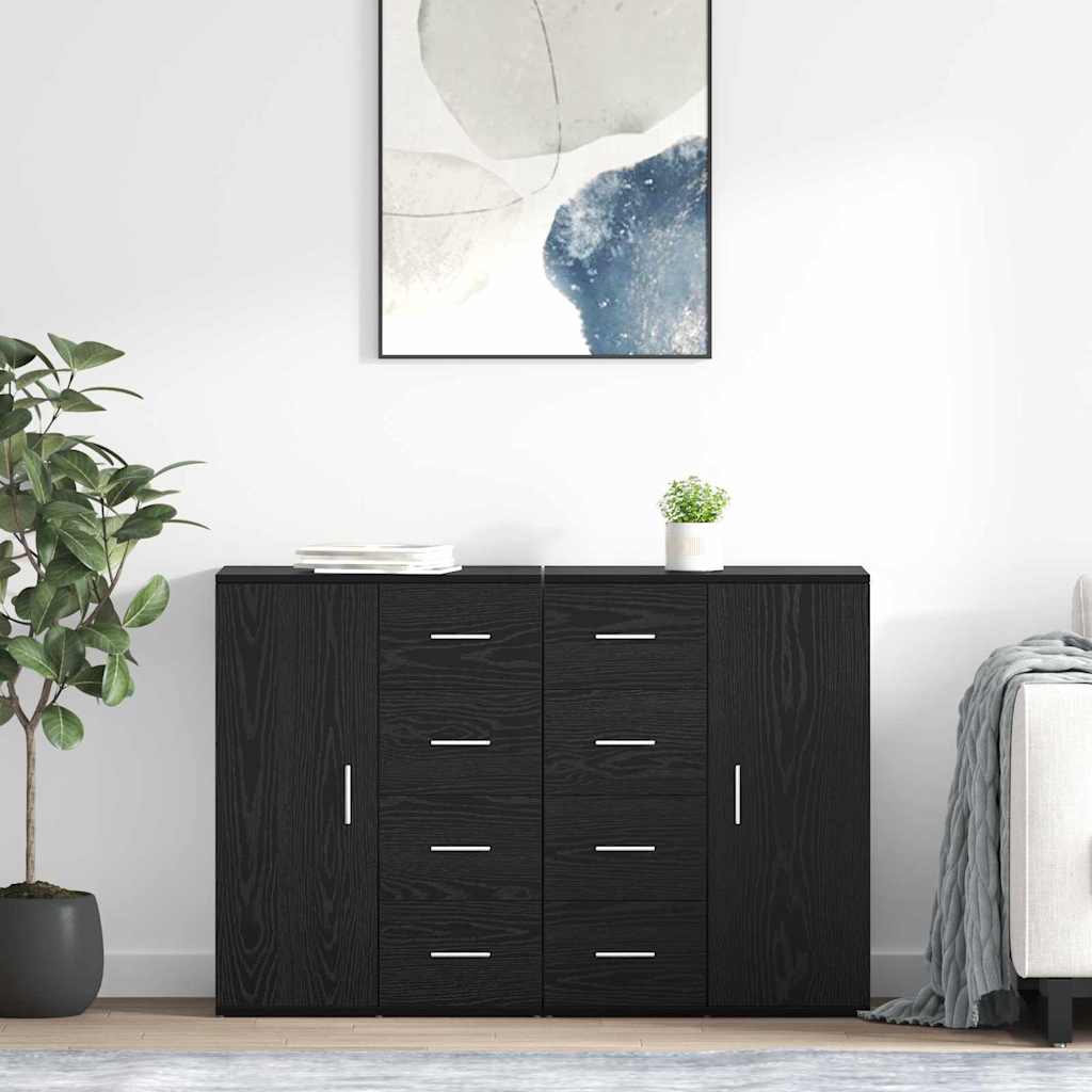 Buffets avec tiroir Corona 2 pcs Chêne noir 59 x 39 x 80 cm - XIOS