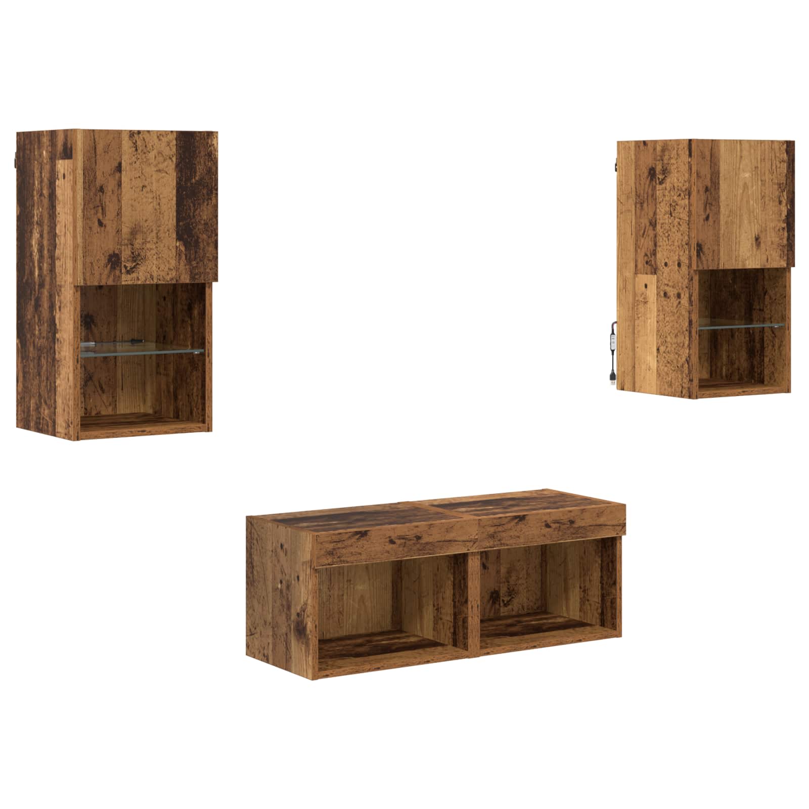 Meubles TV muraux 4 pcs Bois Ancien Bois d'ingénierie - XIOS