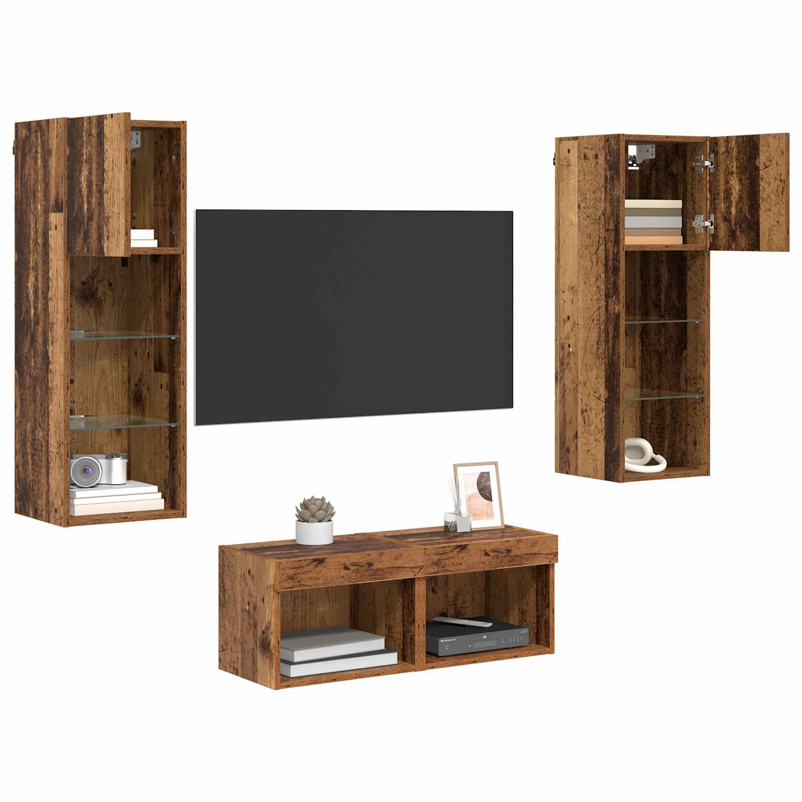 Meubles TV muraux 4 pcs Chêne artisanal 40 x 30 x 30 cm - XIOS