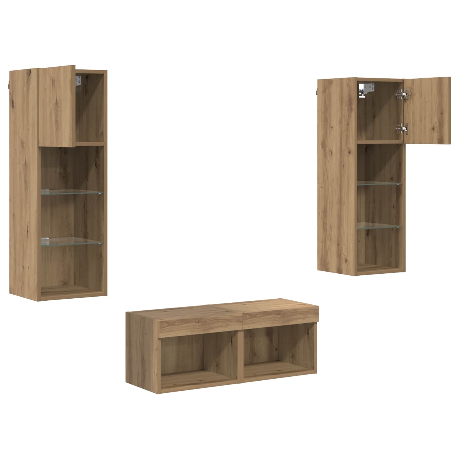 Meubles TV muraux 4 pcs Chêne noir 40 x 30 x 30 cm - XIOS