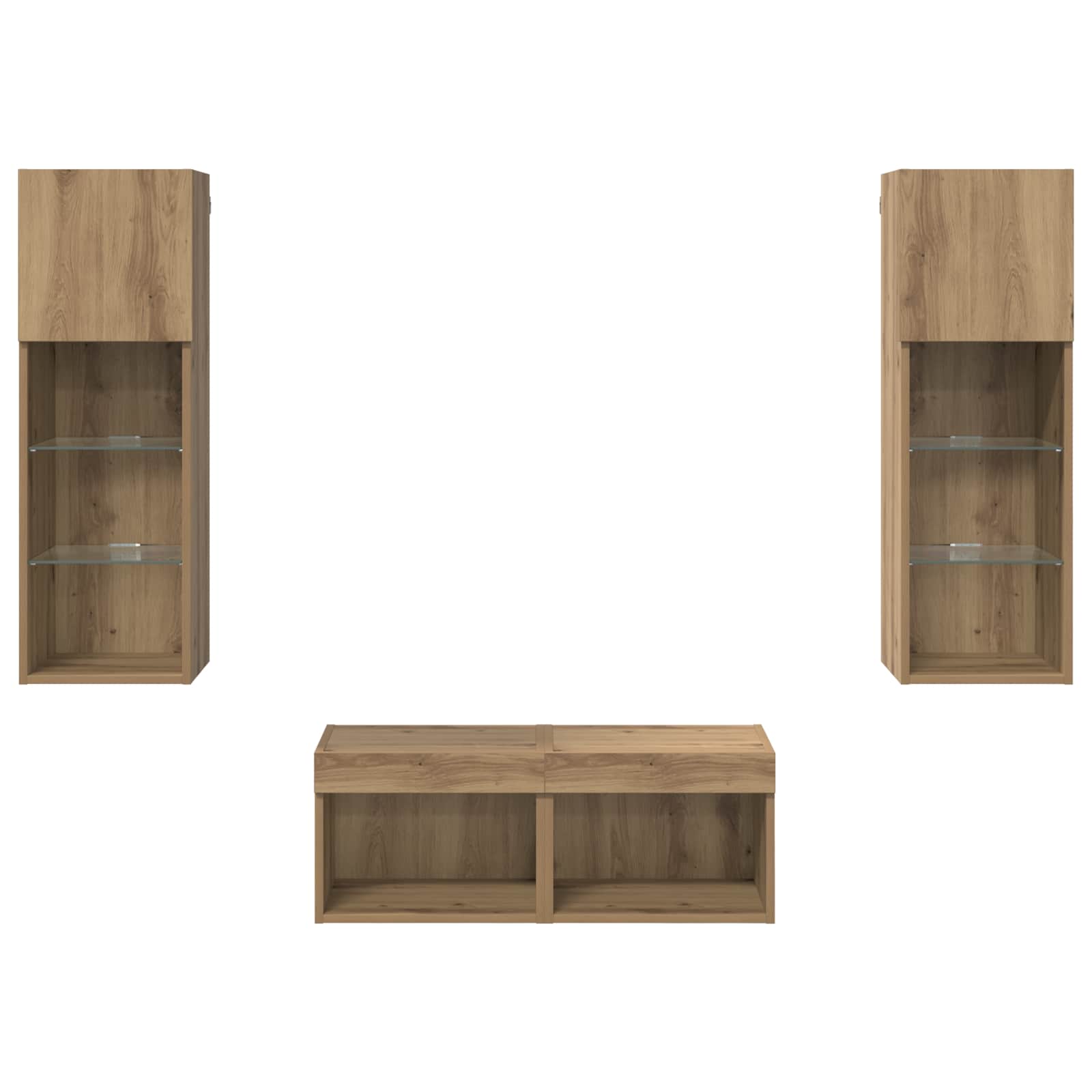 Meubles TV muraux 4 pcs Chêne noir 40 x 30 x 30 cm - XIOS