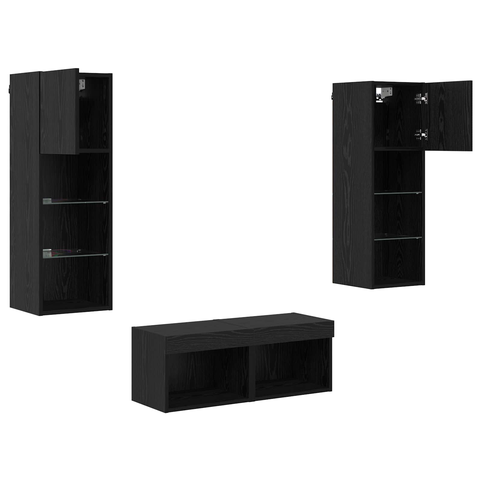 Meubles TV muraux 4 pcs Chêne noir 40 x 30 x 30 cm - XIOS