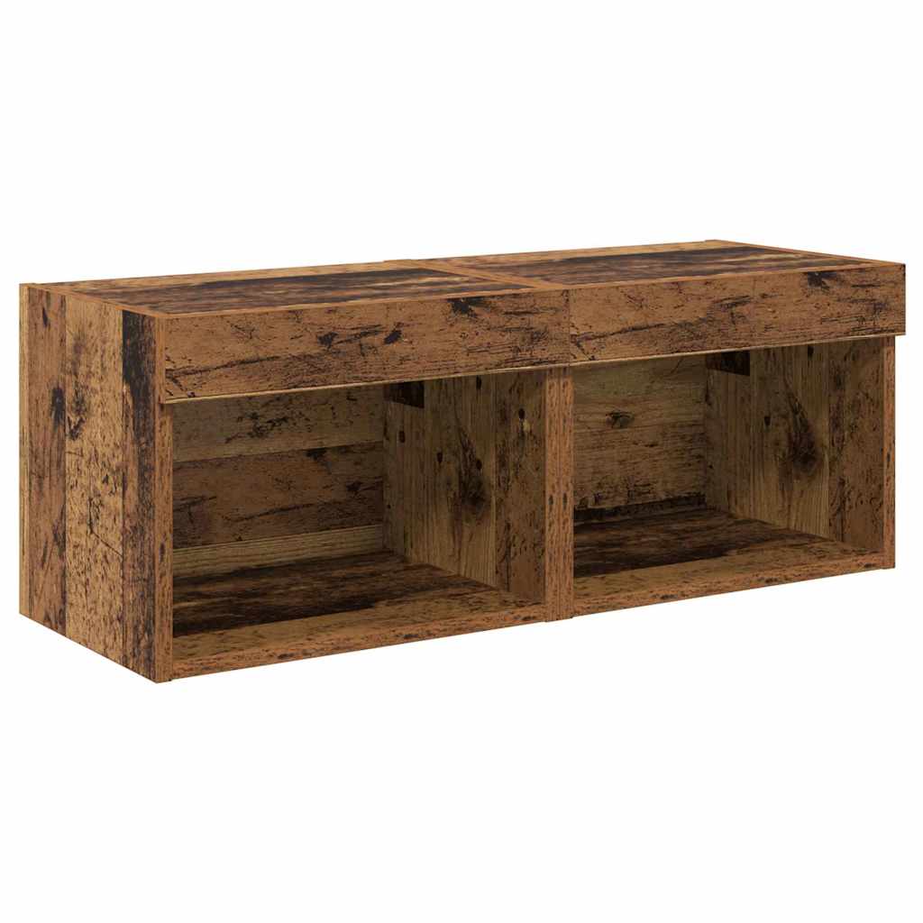 Meubles TV muraux 8 pc Bois ancien Bois d'ingénierie
