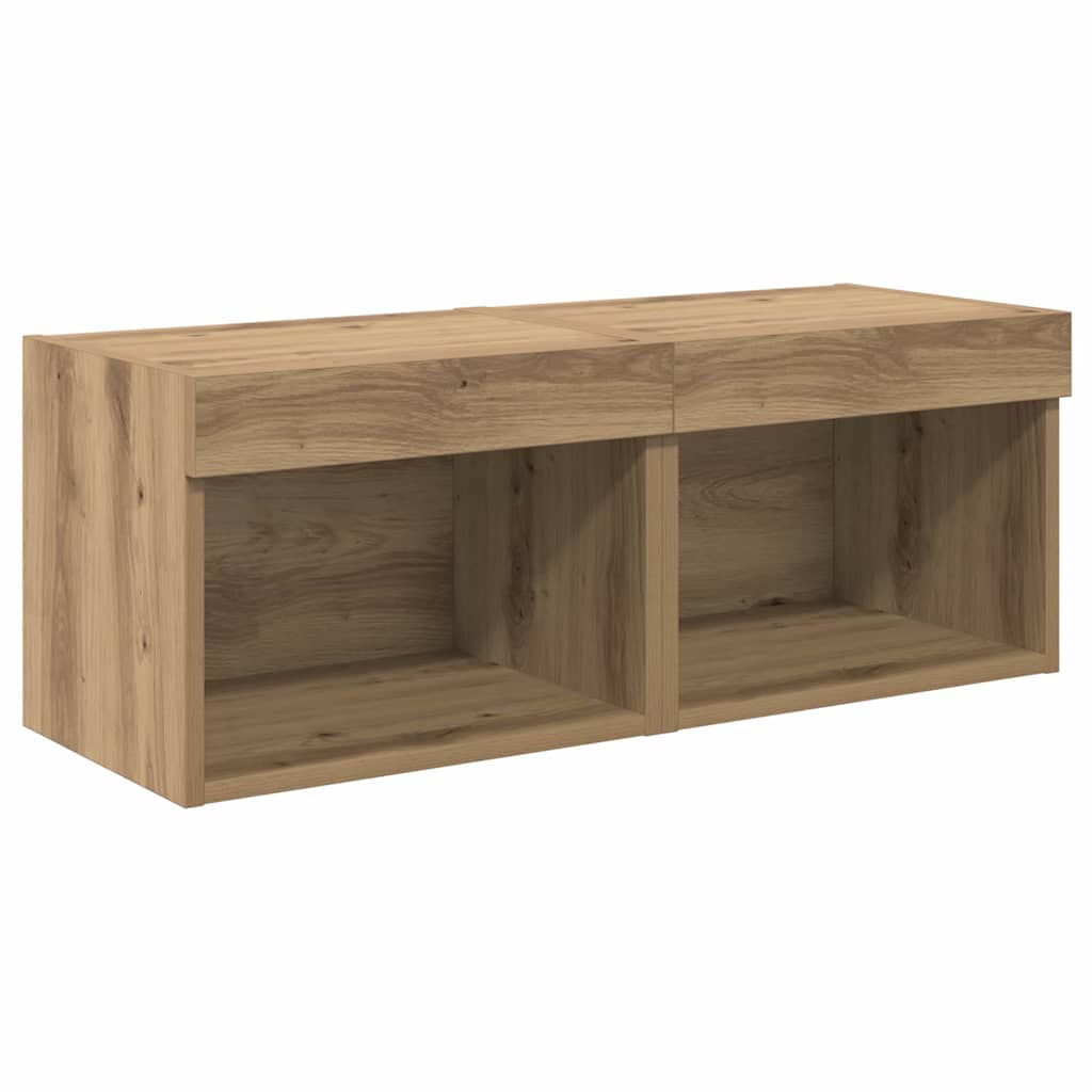 Meubles TV muraux 8 pc Chêne artisanal Bois d'ingénierie